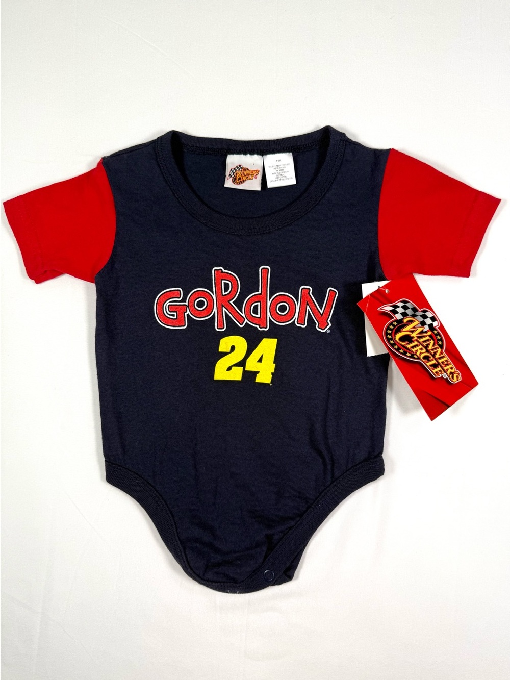 NWT VINTAGE NASCAR WINNER’S CIRCLE Jeff Gordon 24 Bodysuit 6/9m DEADSTOCK Racing